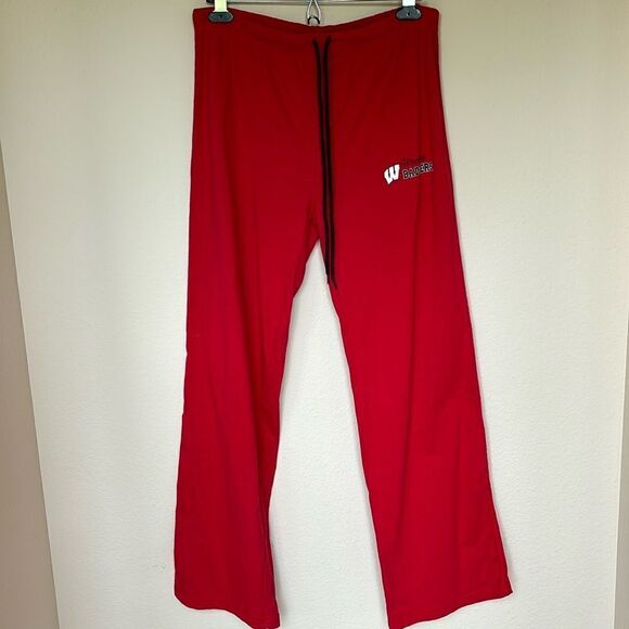 Vintage sideline Wisconsin Badgers Loose Fit Sweatpants Red wide leg size large - Picture 2 of 11